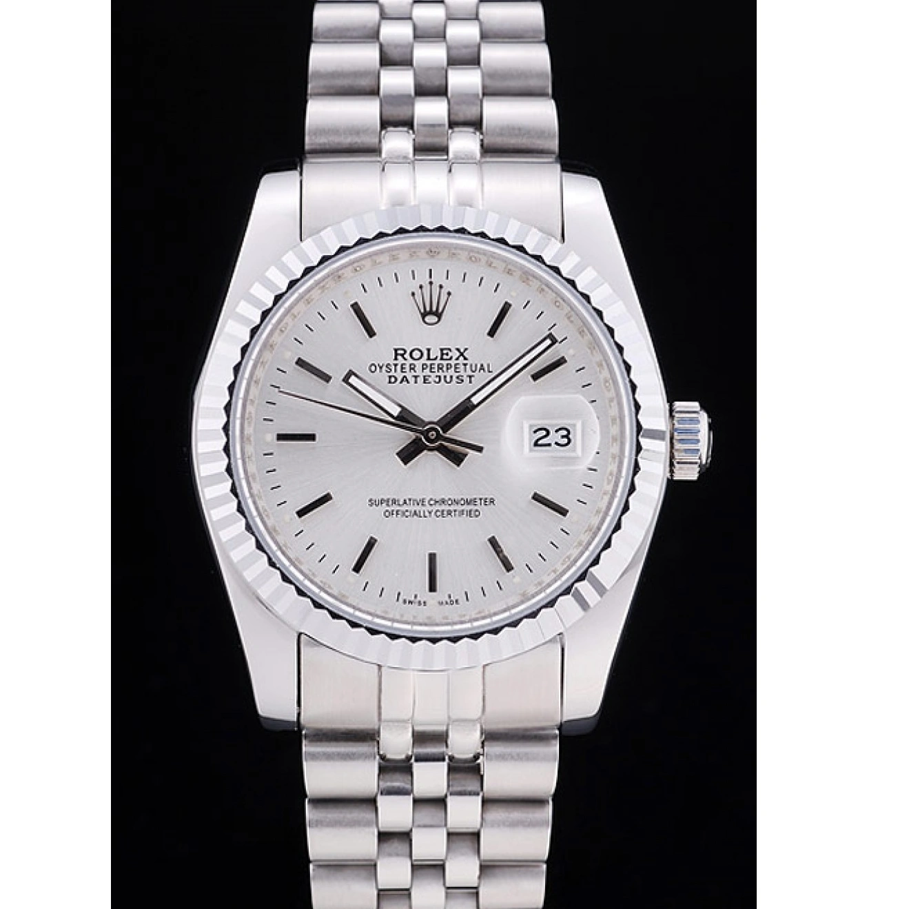 AAA Replica Watches Bezel Silver Datejust Rolex 7457 Ribbed Dial 1014